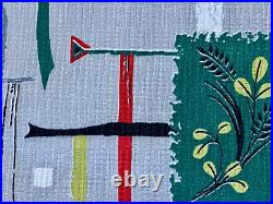 Kinetic Impressionism 1950's Atomic Flags Mid Century Barkcloth Vintage Fabric Kinetic Impressionism 1950's Atomic Flags Mid Century Barkcloth Vintage Fabric