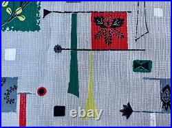 Kinetic Impressionism 1950's Atomic Flags Mid Century Barkcloth Vintage Fabric Kinetic Impressionism 1950's Atomic Flags Mid Century Barkcloth Vintage Fabric