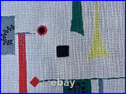 Kinetic Impressionism 1950's Atomic Flags Mid Century Barkcloth Vintage Fabric Kinetic Impressionism 1950's Atomic Flags Mid Century Barkcloth Vintage Fabric