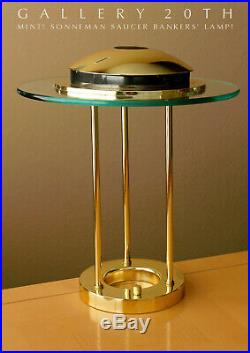 Kovacs! MID Century Sonneman Saucer Desk Lamp! Brass 70's 80's Ufo Atomic Panton