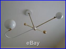 LARGE Stilnovo EAMES Arteluce CHANDELIER Light X-LAMP Mid Century DECO Atomic