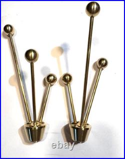 Lamp Finial MID Century Modern Atomic Style Polished Set Of 2