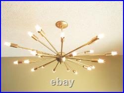 Large 24 Arm Sputnik Light Atomic Mid Century Starburst Chandelier Light Fixture Large 24 Arm Sputnik Light Atomic Mid Century Starburst Chandelier Light Fixture