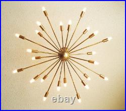 Large 24 Arm Sputnik Light Atomic Mid Century Starburst Chandelier Light Fixture Large 24 Arm Sputnik Light Atomic Mid Century Starburst Chandelier Light Fixture