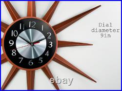 Large 30 inch Metal Clock With Stars Mid Century Retro Wall Art Atomic Style Large 30 inch Metal Clock With Stars Mid Century Retro Wall Art Atomic Style