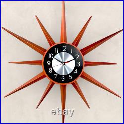 Large 30 inch Metal Clock With Stars Mid Century Retro Wall Art Atomic Style Large 30 inch Metal Clock With Stars Mid Century Retro Wall Art Atomic Style