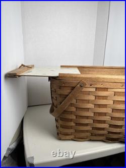MCM Atomic Design Oak picnic basket Vintage Mid Century with slide-out doors 60s