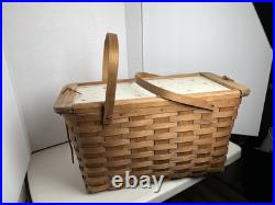 MCM Atomic Design Oak picnic basket Vintage Mid Century with slide-out doors 60s