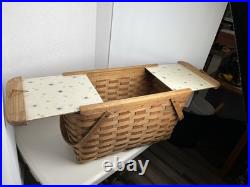 MCM Atomic Design Oak picnic basket Vintage Mid Century with slide-out doors 60s