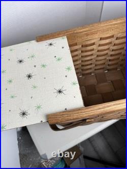 MCM Atomic Design Oak picnic basket Vintage Mid Century with slide-out doors 60s