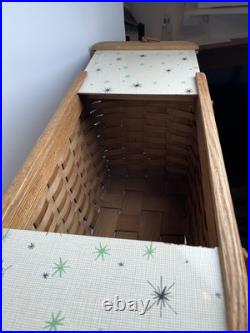 MCM Atomic Design Oak picnic basket Vintage Mid Century with slide-out doors 60s