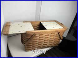 MCM Atomic Design Oak picnic basket Vintage Mid Century with slide-out doors 60s