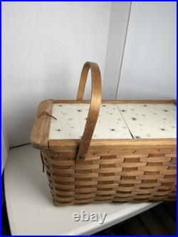 MCM Atomic Design Oak picnic basket Vintage Mid Century with slide-out doors 60s