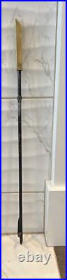 MCM Brass Iron Fireplace Tool Set Atomic Era Mid Century Modern Wall Mount 26