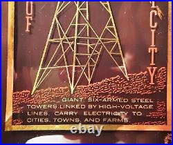 MCM HISTORY OF ELECTRICITY vtg gold glass atomic space age houze south dakota