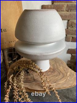 MCM Ikebana Pottery Vase Space Age Sputnik Atomic Handmade 24 cm Tall Ivory