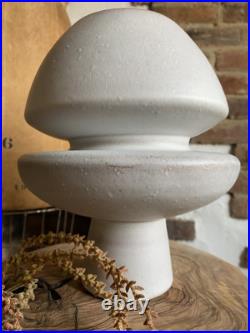 MCM Ikebana Pottery Vase Space Age Sputnik Atomic Handmade 24 cm Tall Ivory