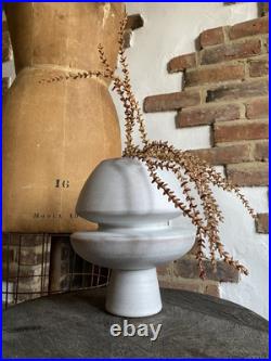MCM Ikebana Pottery Vase Space Age Sputnik Atomic Handmade 24 cm Tall Ivory