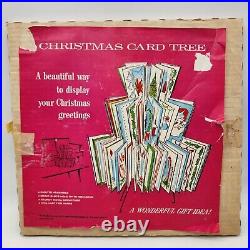 MCM Metal Christmas Card Holder 1950's Mid Century Modern Tree Atomic Gold