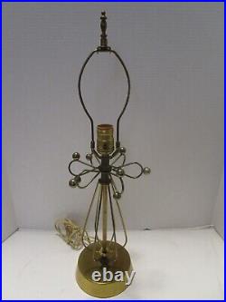 MCM Metal Wire TABLE LAMP Sputnik Atomic 1960's Gold tone 22.50 Tall