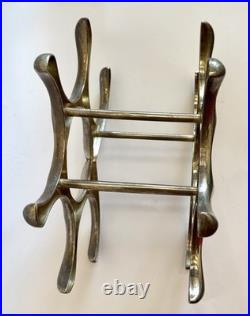 MICHAEL NOLL Style Cast Aluminum Wine Rack 6 Bottle Mid Century Modern Atomic