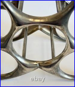 MICHAEL NOLL Style Cast Aluminum Wine Rack 6 Bottle Mid Century Modern Atomic