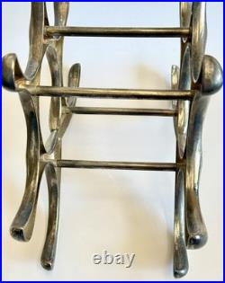 MICHAEL NOLL Style Cast Aluminum Wine Rack 6 Bottle Mid Century Modern Atomic