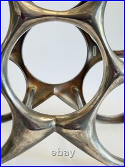 MICHAEL NOLL Style Cast Aluminum Wine Rack 6 Bottle Mid Century Modern Atomic