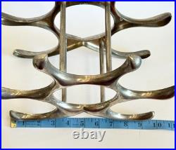 MICHAEL NOLL Style Cast Aluminum Wine Rack 6 Bottle Mid Century Modern Atomic