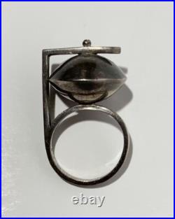MID CENTURY MODERN ART DECO STERLING SILVER RING HALLMARKS Space Age Atomic MID CENTURY MODERN ART DECO STERLING SILVER RING HALLMARKS Space Age Atomic