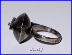 MID CENTURY MODERN ART DECO STERLING SILVER RING HALLMARKS Space Age Atomic MID CENTURY MODERN ART DECO STERLING SILVER RING HALLMARKS Space Age Atomic