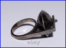 MID CENTURY MODERN ART DECO STERLING SILVER RING HALLMARKS Space Age Atomic MID CENTURY MODERN ART DECO STERLING SILVER RING HALLMARKS Space Age Atomic