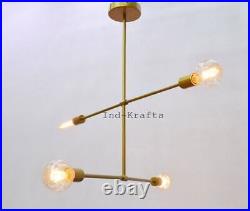 MID Century Atomic Brass Sputnik Chandelier Stilnovo Flush Mount Pandent