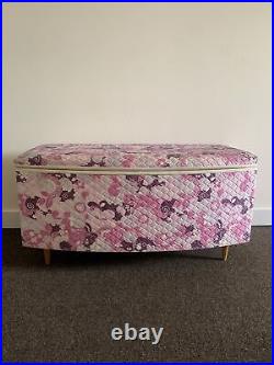 MID Century Atomic Flower Power Cotton Upholstered Ottoman Chest / Window Seat MID Century Atomic Flower Power Cotton Upholstered Ottoman Chest / Window Seat