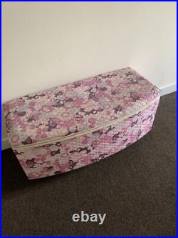 MID Century Atomic Flower Power Cotton Upholstered Ottoman Chest / Window Seat MID Century Atomic Flower Power Cotton Upholstered Ottoman Chest / Window Seat