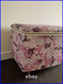 MID Century Atomic Flower Power Cotton Upholstered Ottoman Chest / Window Seat MID Century Atomic Flower Power Cotton Upholstered Ottoman Chest / Window Seat
