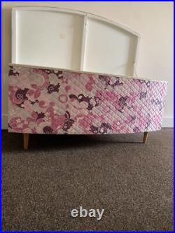 MID Century Atomic Flower Power Cotton Upholstered Ottoman Chest / Window Seat MID Century Atomic Flower Power Cotton Upholstered Ottoman Chest / Window Seat