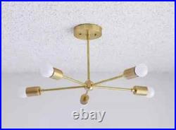 MID Century Modern Atomic Sputnik Brass Chandelier Light Fixture MID Century Modern Atomic Sputnik Brass Chandelier Light Fixture