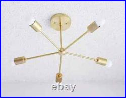 MID Century Modern Atomic Sputnik Brass Chandelier Light Fixture MID Century Modern Atomic Sputnik Brass Chandelier Light Fixture