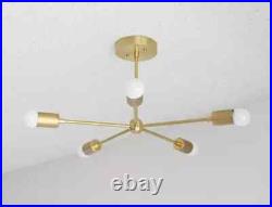 MID Century Modern Atomic Sputnik Brass Chandelier Light Fixture MID Century Modern Atomic Sputnik Brass Chandelier Light Fixture