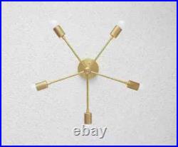 MID Century Modern Atomic Sputnik Brass Chandelier Light Fixture MID Century Modern Atomic Sputnik Brass Chandelier Light Fixture
