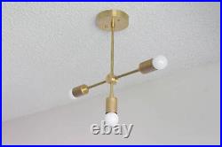 MID Century Modern Atomic Sputnik Brass Chandelier Light Fixture Home Decorative