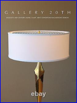 MID Century Modern Laurel Table Lamp! 1950s Vtg Designer Space Age Atomic Brass