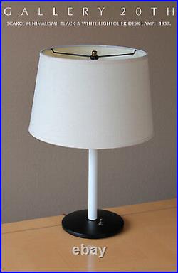MID Century Modern Lightolier Desk Lamp! Atomic 50's 60's Light White Black Vtg