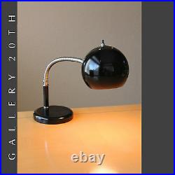 MID Century Modern Robert Sonneman Desk Lamp! Atomic Vtg Gooseneck Black 60s 50s
