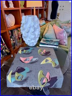 Miami Atomic Boomerang Surrealist GALAXIES Mid Century Barkcloth Vintage Fabric