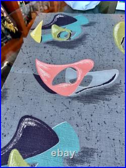 Miami Atomic Boomerang Surrealist GALAXIES Mid Century Barkcloth Vintage Fabric