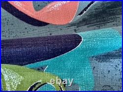 Miami Atomic Boomerang Surrealist GALAXIES Mid Century Barkcloth Vintage Fabric