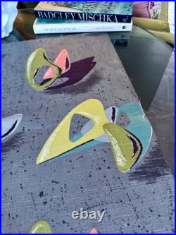 Miami Atomic Boomerang Surrealist GALAXIES Mid Century Barkcloth Vintage Fabric