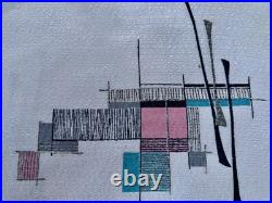 Miami Beach Mid Century ATOMIC Turquoise & Pink Rayon Barkcloth Vintage Fabric